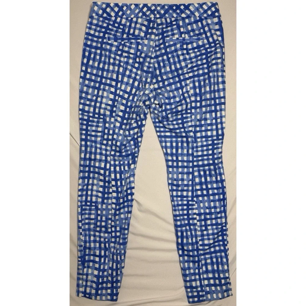 Lilly Pulitzer Kelly Skinny Ankle Pants Bennet Blue Feelin Beachy Gingham Size 6